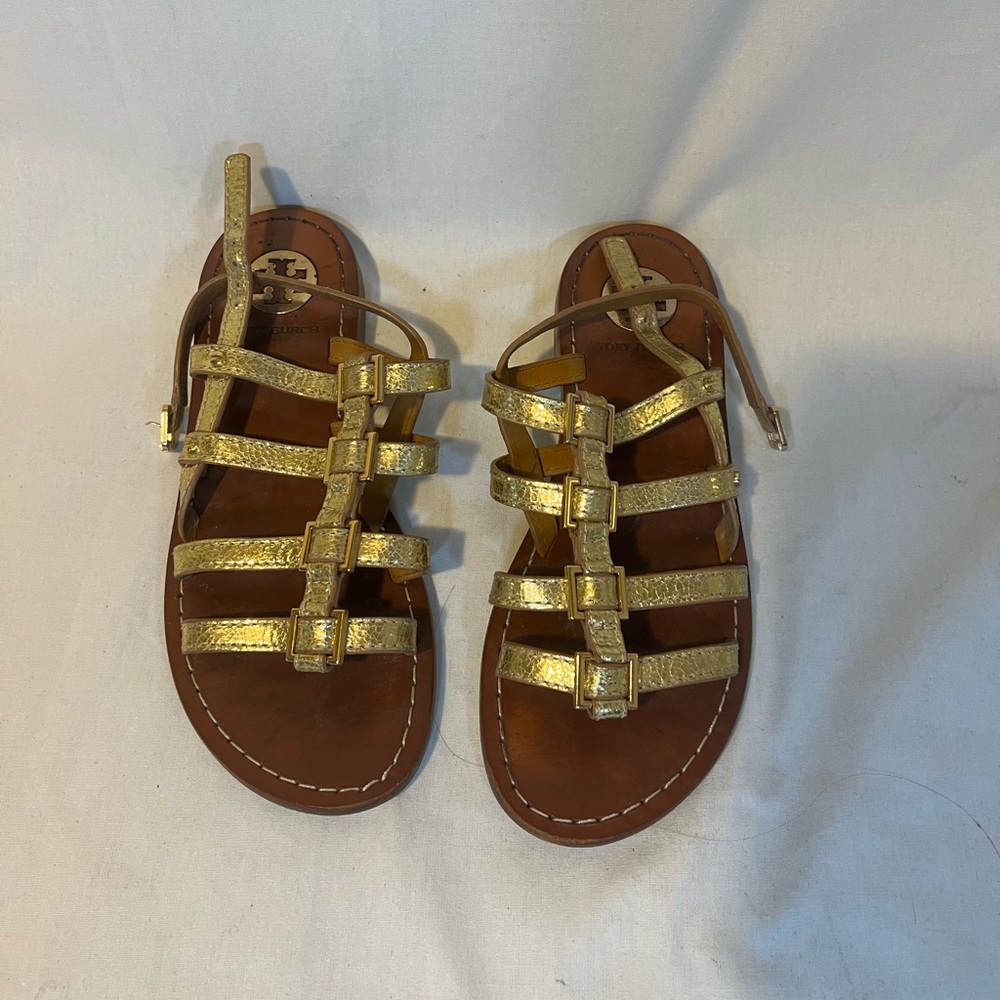 Tory Burch Gladiator Gold Sandals